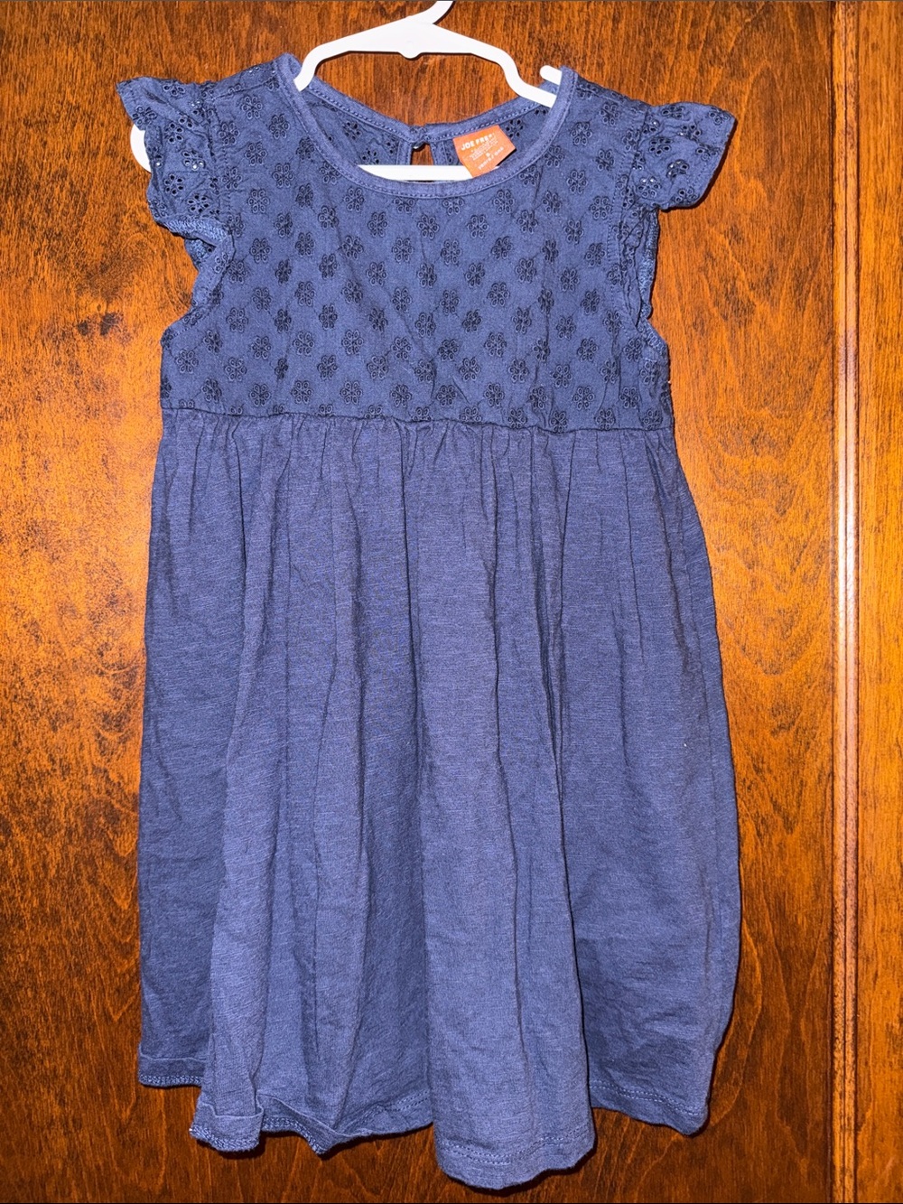 Joe Fresh Navy Eyelet Cap-Sleeve Knit Dress